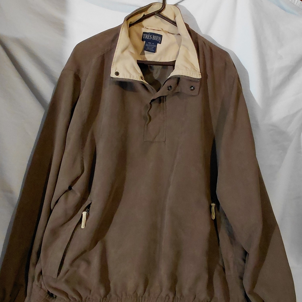 Tres Bien Tan and Cream Windbreaker